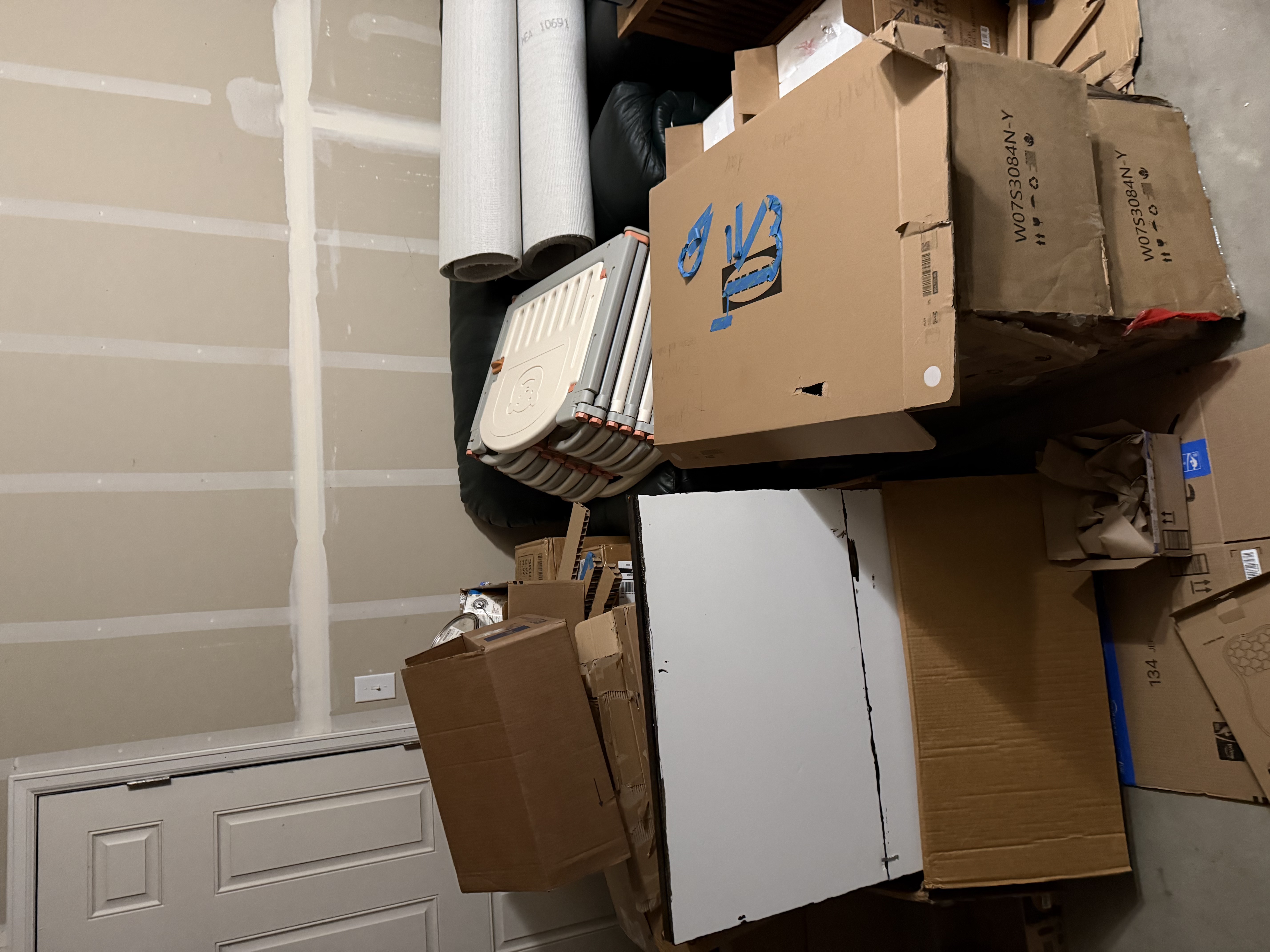 Junk removal job before — cluttered space in Timnath, CO