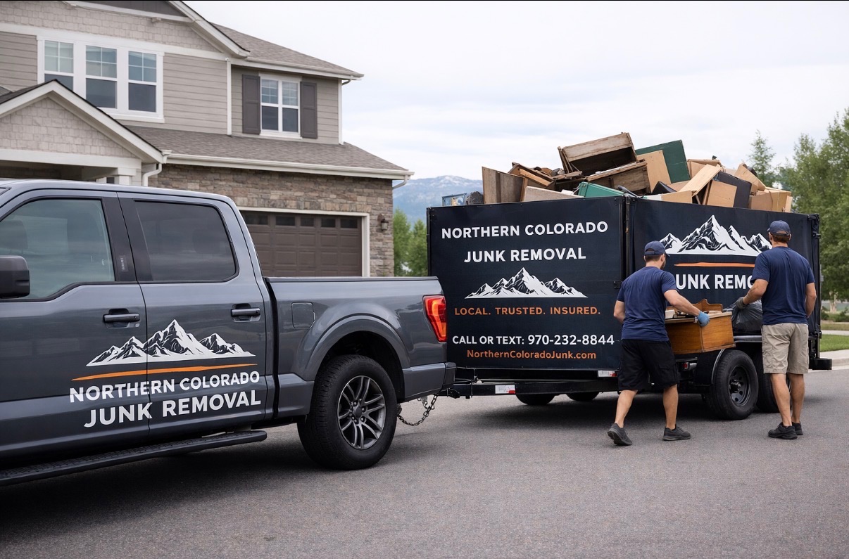 Northern Colorado Junk Removal truck and trailer ready for a job